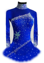 Lade das Bild in den Galerie-Viewer, Blau Schwarz Kürkleid  Eiskunstlaufkleid Tanzkleid Tanzmariechen  Kleid
