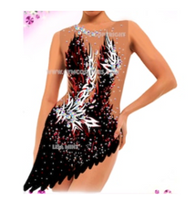 Lade das Bild in den Galerie-Viewer, -Bordeaux Kürkleid Eiskunstlaufklei Showtanzkleid Rock'n Roll  Tanzkleid Eistanzekleid