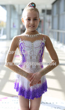 Lade das Bild in den Galerie-Viewer, - Weiß Kürkleid Eiskunstlaufklei Rollkunstlaufen Tanzkleid Tanzmariechen