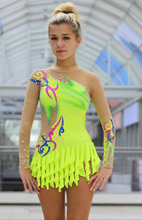 Lade das Bild in den Galerie-Viewer, -Bunt Kürkleid Eiskunstlaufkleid Karnevalkleid Showtanzkleid Tanzmariechen
