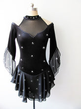 Lade das Bild in den Galerie-Viewer, - Schwarz Kürkleid Eiskunstlaufklei Rollkunstlaufen Tanzkleid Tanzmariechen