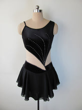 Lade das Bild in den Galerie-Viewer, - Schwarz Rollkunstlaufen Tanzkleid Kürkleid Eiskunstlaufkleid Tanzmariechen