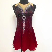 Lade das Bild in den Galerie-Viewer, Bordeau Kürkleid Eiskunstlaufklei Rollkunstlaufen Tanzkleid Tanzmariechen