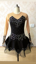 Lade das Bild in den Galerie-Viewer, - Schwarz Kürkleid Eiskunstlaufklei Rollkunstlaufen Tanzkleid Tanzmariechen