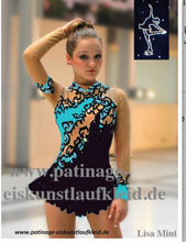 Lade das Bild in den Galerie-Viewer, - Schwarz Kürkleid Eiskunstlaufklei Rollkunstlaufen Tanzkleid Tanzmariechen
