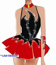 Lade das Bild in den Galerie-Viewer, Schwarz Kürkleid Eiskunstlaufklei Rollkunstlaufen Tanzkleid Tanzmariechen
