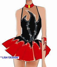 Lade das Bild in den Galerie-Viewer, - Schwarz Kürkleid Eiskunstlaufklei Rollkunstlaufen Tanzkleid Tanzmariechen