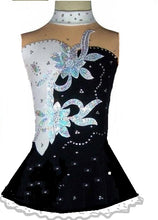 Lade das Bild in den Galerie-Viewer, Schwarz Kürkleid Eiskunstlaufklei Rollkunstlaufen Tanzkleid Tanzmariechen