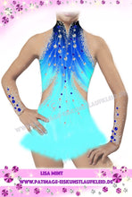 Lade das Bild in den Galerie-Viewer, Türkis Eiskunstlaufkleid Kürkleid Rollkunstlaufen Tanzkleid Tanzmariechen
