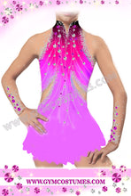 Lade das Bild in den Galerie-Viewer, Pink Eiskunstlaufkleid Kürkleid Rollkunstlaufen Tanzkleid Tanzmariechen