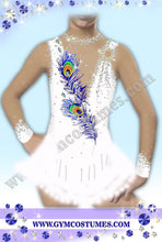 Lade das Bild in den Galerie-Viewer, Weiß Eiskunstlaufkleid Rollkunstlaufen  Kürkleid Tanzkleid Tanzmariechen