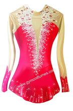 Lade das Bild in den Galerie-Viewer, Kopie von Pink Eiskunstlaufkleid Kürkleid Rollkunstlaufen Tanzkleid Tanzmariechen