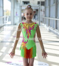 Lade das Bild in den Galerie-Viewer, -Bunt Kürkleid Eiskunstlaufkleid Karnevalkleid Showtanzkleid Tanzmariechen