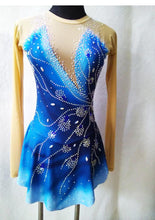 Lade das Bild in den Galerie-Viewer, Dl. Blau Eiskunstlaufkleid Rollkunstlaufen  Kürkleid Tanzkleid Tanzmariechen