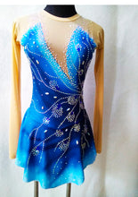 Lade das Bild in den Galerie-Viewer, Dl. Blau Eiskunstlaufkleid Rollkunstlaufen  Kürkleid Tanzkleid Tanzmariechen