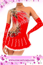 Lade das Bild in den Galerie-Viewer, Rot Kürkleid  Eiskunstlaufkleid Tanzkleid Tanzmariechen  Kleid
