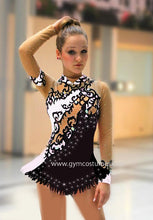 Lade das Bild in den Galerie-Viewer, Schwarz Kürkleid Eiskunstlaufklei Rollkunstlaufen Tanzkleid Tanzmariechen