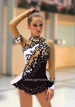 Lade das Bild in den Galerie-Viewer, Schwarz Kürkleid Eiskunstlaufklei Rollkunstlaufen Tanzkleid Tanzmariechen