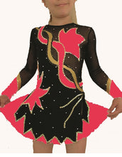 Lade das Bild in den Galerie-Viewer, Pink Eiskunstlaufkleid Kürkleid Rollkunstlaufen Tanzkleid Tanzmariechen