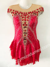 Lade das Bild in den Galerie-Viewer, Rot Kürkleid  Eiskunstlaufkleid Tanzkleid Tanzmariechen  Kleid