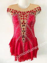Lade das Bild in den Galerie-Viewer, Bordeau  Kürkleid  Eiskunstlaufkleid Tanzkleid Tanzmariechen  Kleid