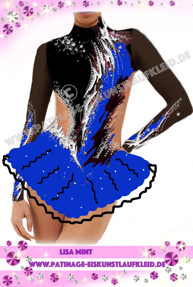 Blau Eiskunstlaufkleid Kürkleid Tanzkleid Tanzmariechen  Kleid