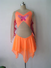 Lade das Bild in den Galerie-Viewer, Lachs Orange Kürkleid Eiskunstlaufklei Rollkunstlaufen Tanzkleid Tanzmariechen
