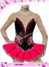 Lade das Bild in den Galerie-Viewer, Pink Kürkleid Eiskunstlaufklei Rollkunstlaufen Tanzkleid Tanzmariechen
