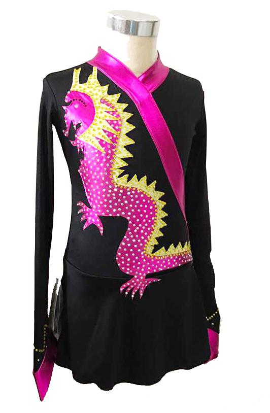 Dragon Dress China Style Kürkleid Eiskunstlaufklei Rollkunstlaufen Tanzkleid Tanzmariechen