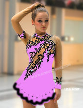 Lade das Bild in den Galerie-Viewer, Rosa Kürkleid Eiskunstlaufkleid Rollkunstlaufen Tanzkleid Tanzmariechen

