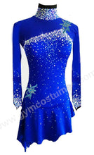 Lade das Bild in den Galerie-Viewer, Blau Schwarz Kürkleid  Eiskunstlaufkleid Tanzkleid Tanzmariechen  Kleid
