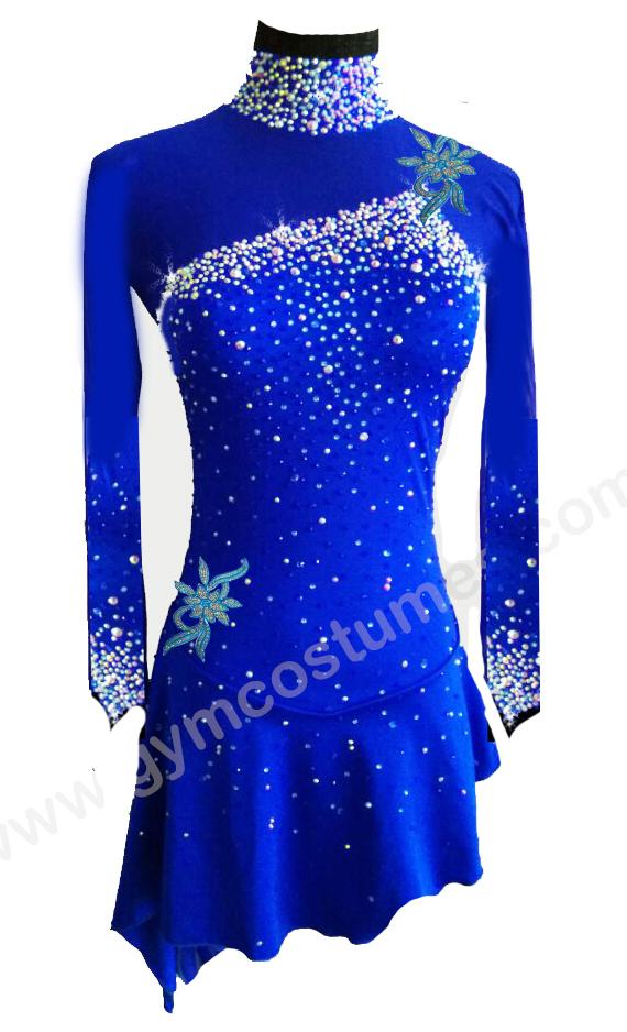 Blau Eiskunstlaufkleid Kürkleid Tanzkleid Tanzmariechen  Kleid