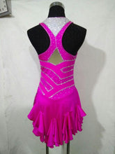 Lade das Bild in den Galerie-Viewer, Pink Eiskunstlaufkleid Kürkleid Rollkunstlaufen Tanzkleid Tanzmariechen
