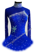 Lade das Bild in den Galerie-Viewer, Blau Eiskunstlaufkleid Kürkleid Tanzkleid Tanzmariechen  Kleid
