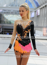 Lade das Bild in den Galerie-Viewer, -Feuer Orange Anzug für rhythmische Gymnastik RSG-Anzug  Sportakrobatik
