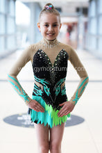 Lade das Bild in den Galerie-Viewer, -Blau Türkis Anzug für rhythmische Gymnastik RSG-Anzug  Sportakrobatik
