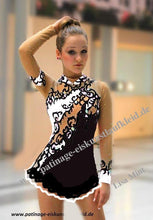 Lade das Bild in den Galerie-Viewer, Schwarz Kürkleid Eiskunstlaufklei Rollkunstlaufen Tanzkleid Tanzmariechen
